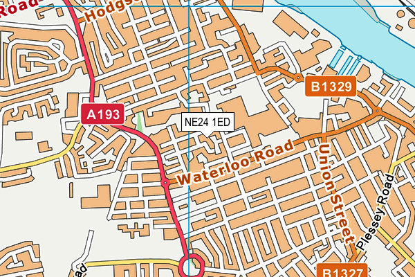 NE24 1ED map - OS VectorMap District (Ordnance Survey)