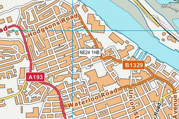 NE24 1HB map - OS VectorMap District (Ordnance Survey)