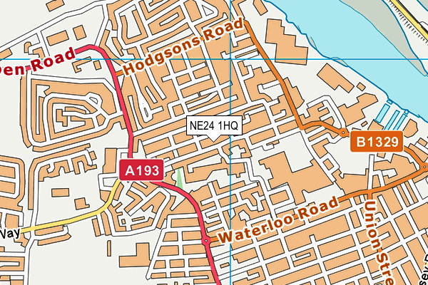 NE24 1HQ map - OS VectorMap District (Ordnance Survey)
