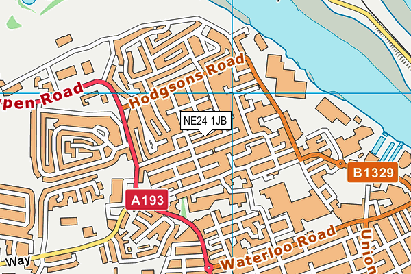 NE24 1JB map - OS VectorMap District (Ordnance Survey)