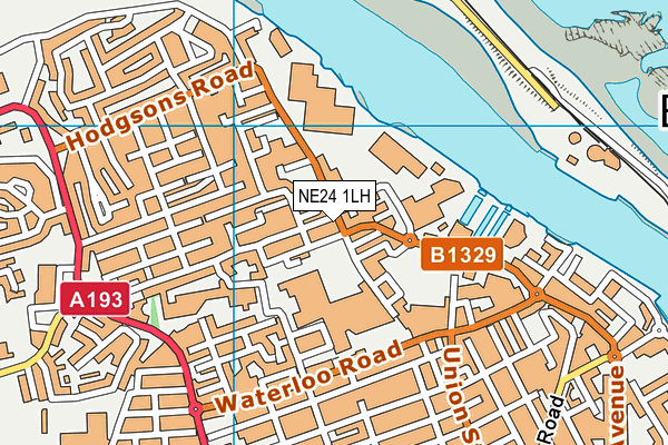 NE24 1LH map - OS VectorMap District (Ordnance Survey)