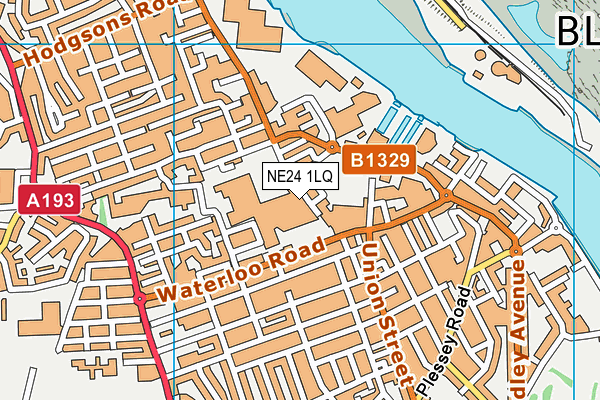 NE24 1LQ map - OS VectorMap District (Ordnance Survey)