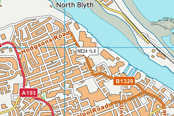 NE24 1LX map - OS VectorMap District (Ordnance Survey)