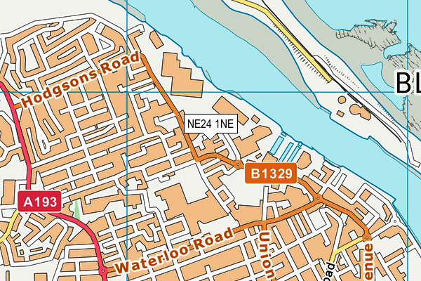NE24 1NE map - OS VectorMap District (Ordnance Survey)