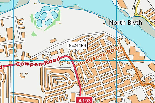 NE24 1PH map - OS VectorMap District (Ordnance Survey)