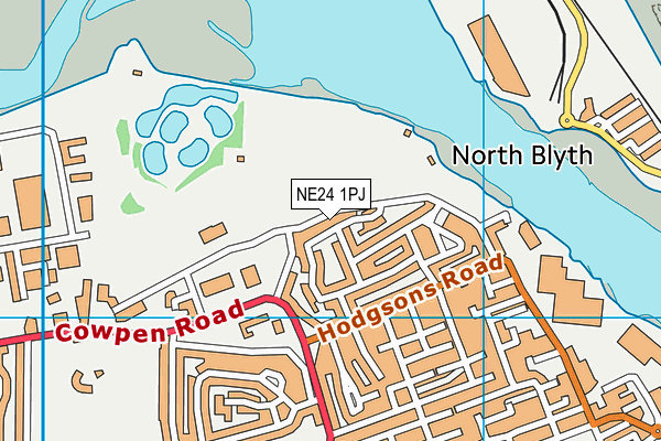 NE24 1PJ map - OS VectorMap District (Ordnance Survey)