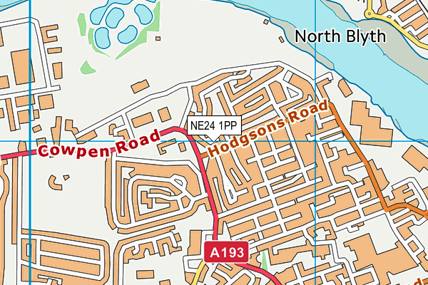 NE24 1PP map - OS VectorMap District (Ordnance Survey)