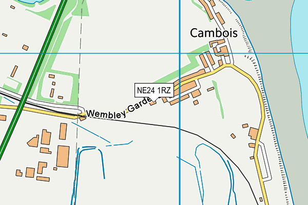 NE24 1RZ map - OS VectorMap District (Ordnance Survey)
