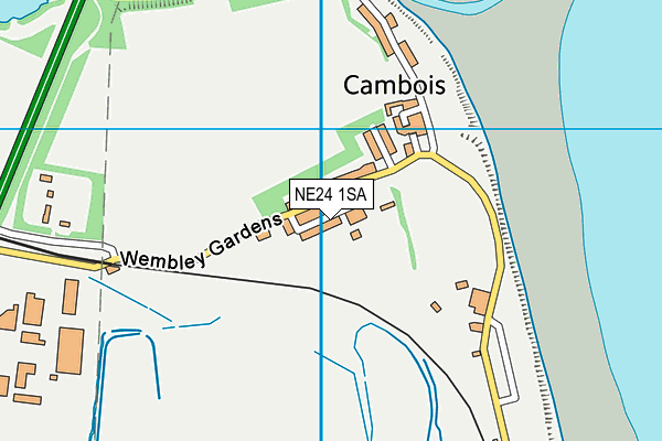 NE24 1SA map - OS VectorMap District (Ordnance Survey)