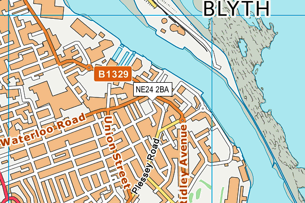 NE24 2BA map - OS VectorMap District (Ordnance Survey)