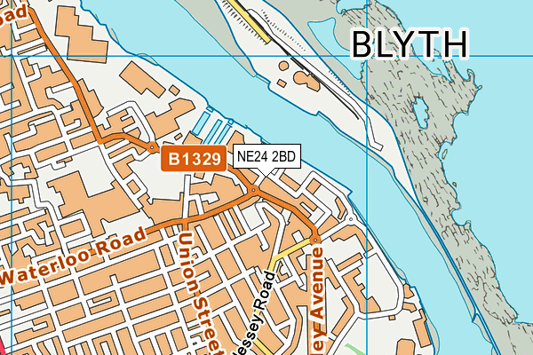 NE24 2BD map - OS VectorMap District (Ordnance Survey)