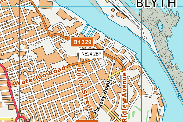 NE24 2BP map - OS VectorMap District (Ordnance Survey)