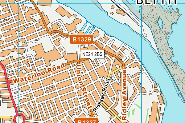 NE24 2BS map - OS VectorMap District (Ordnance Survey)