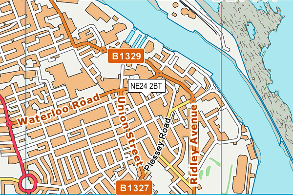 NE24 2BT map - OS VectorMap District (Ordnance Survey)