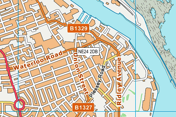 NE24 2DB map - OS VectorMap District (Ordnance Survey)