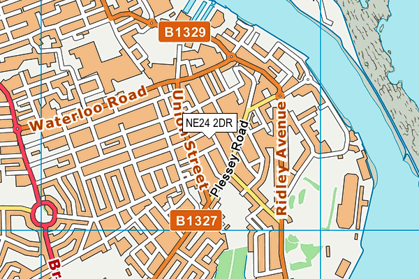 NE24 2DR map - OS VectorMap District (Ordnance Survey)
