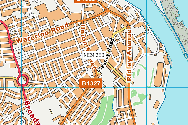 NE24 2ED map - OS VectorMap District (Ordnance Survey)
