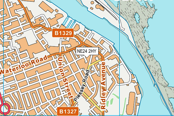 NE24 2HY map - OS VectorMap District (Ordnance Survey)