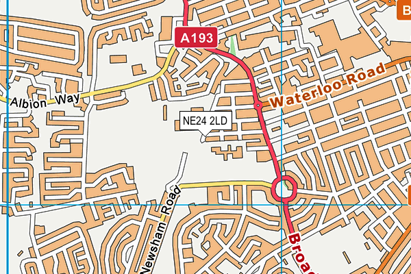 NE24 2LD map - OS VectorMap District (Ordnance Survey)