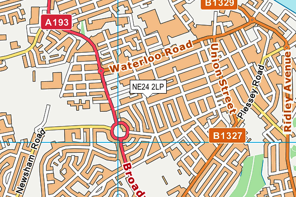 NE24 2LP map - OS VectorMap District (Ordnance Survey)