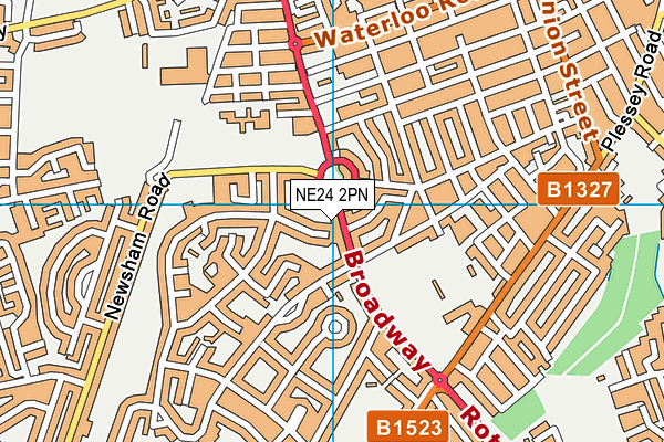NE24 2PN map - OS VectorMap District (Ordnance Survey)