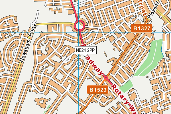 NE24 2PP map - OS VectorMap District (Ordnance Survey)