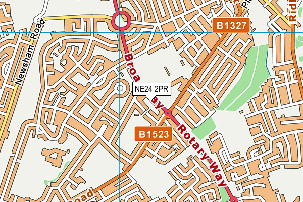 Broadway Field map (NE24 2PR) - OS VectorMap District (Ordnance Survey)
