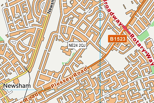 NE24 2QJ map - OS VectorMap District (Ordnance Survey)