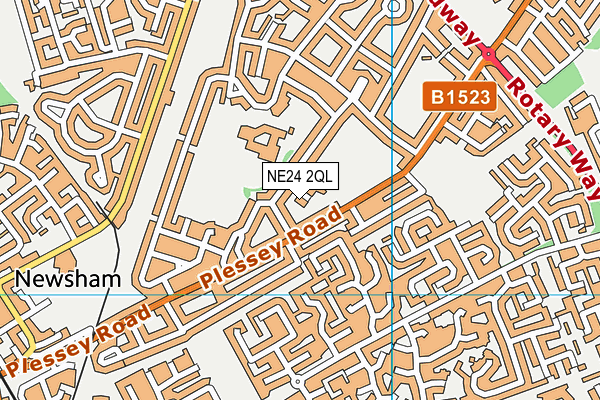NE24 2QL map - OS VectorMap District (Ordnance Survey)