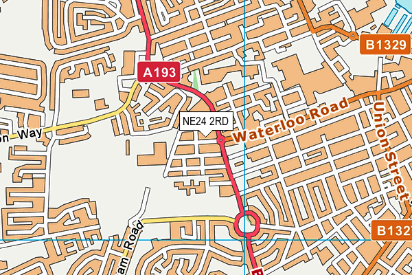 NE24 2RD map - OS VectorMap District (Ordnance Survey)