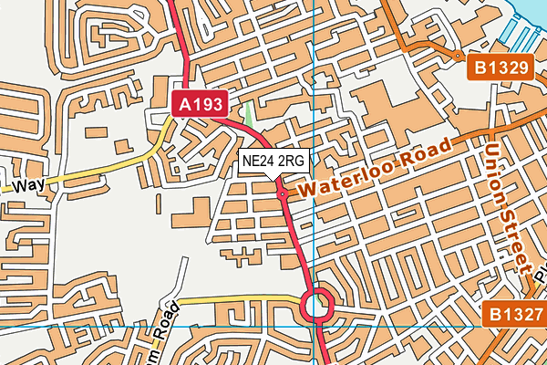NE24 2RG map - OS VectorMap District (Ordnance Survey)