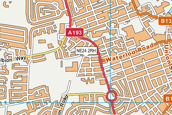 NE24 2RH map - OS VectorMap District (Ordnance Survey)