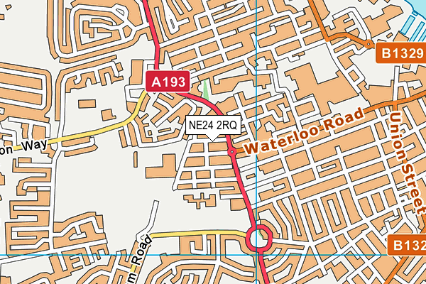 NE24 2RQ map - OS VectorMap District (Ordnance Survey)