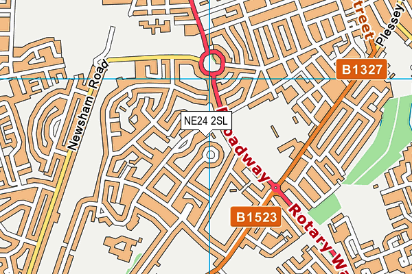 NE24 2SL map - OS VectorMap District (Ordnance Survey)