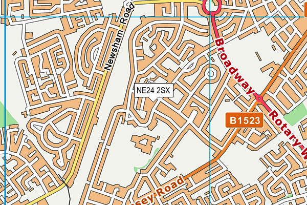 NE24 2SX map - OS VectorMap District (Ordnance Survey)