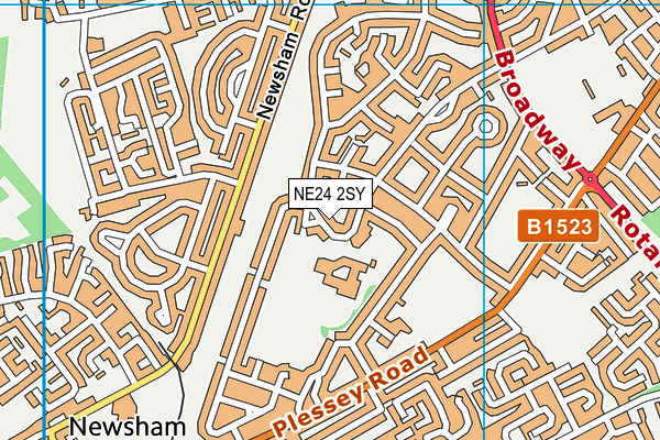 Bede Academy map (NE24 2SY) - OS VectorMap District (Ordnance Survey)