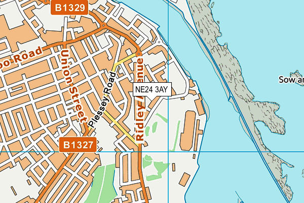 Ridley Park map (NE24 3AY) - OS VectorMap District (Ordnance Survey)