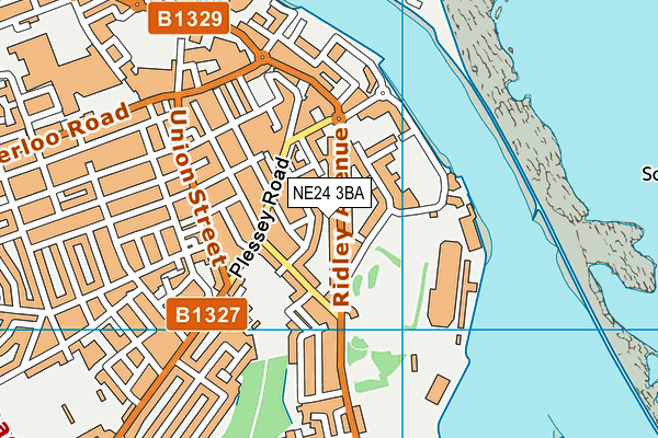 NE24 3BA map - OS VectorMap District (Ordnance Survey)