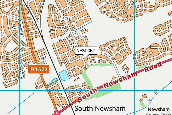 NE24 3BD map - OS VectorMap District (Ordnance Survey)