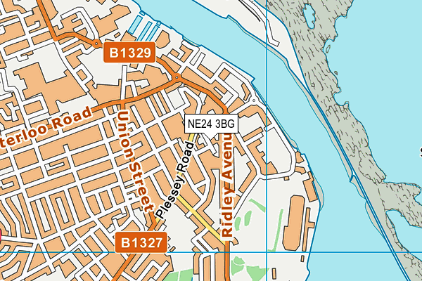 NE24 3BG map - OS VectorMap District (Ordnance Survey)