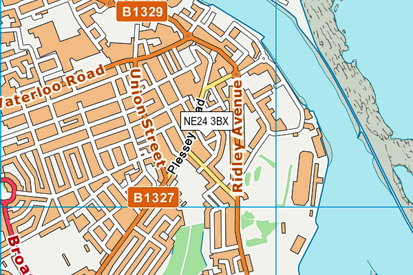 NE24 3BX map - OS VectorMap District (Ordnance Survey)