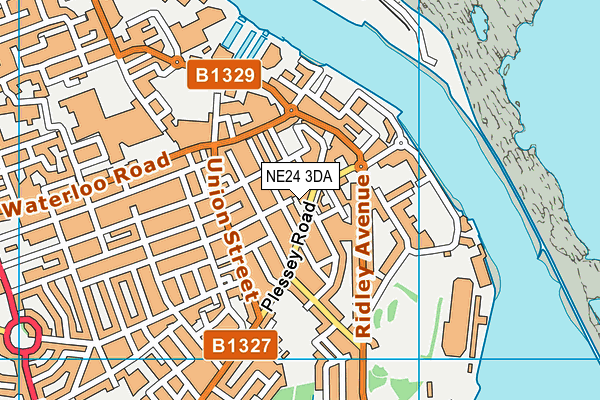 NE24 3DA map - OS VectorMap District (Ordnance Survey)