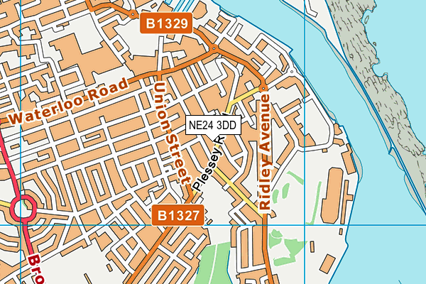 NE24 3DD map - OS VectorMap District (Ordnance Survey)