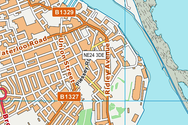 NE24 3DE map - OS VectorMap District (Ordnance Survey)