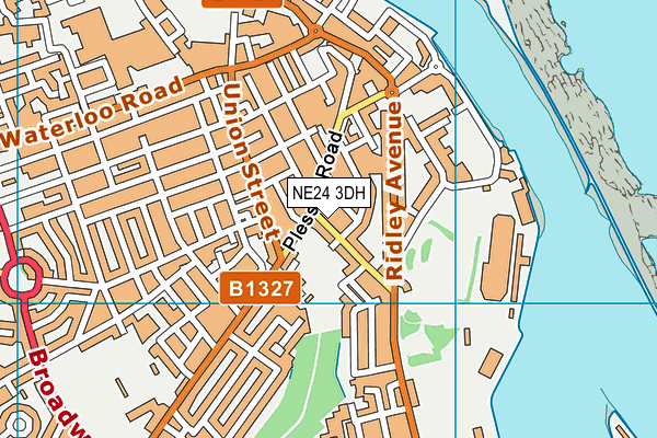 NE24 3DH map - OS VectorMap District (Ordnance Survey)