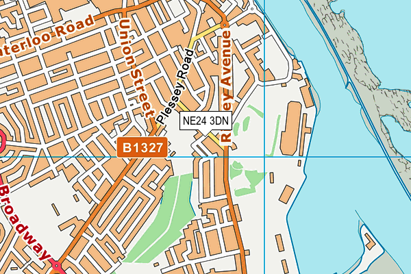 NE24 3DN map - OS VectorMap District (Ordnance Survey)