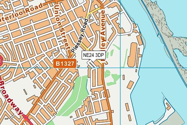 NE24 3DP map - OS VectorMap District (Ordnance Survey)