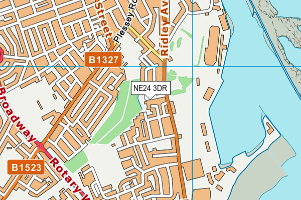 NE24 3DR map - OS VectorMap District (Ordnance Survey)