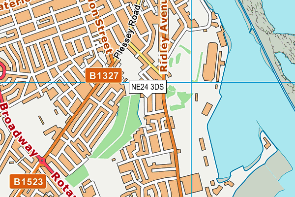 NE24 3DS map - OS VectorMap District (Ordnance Survey)