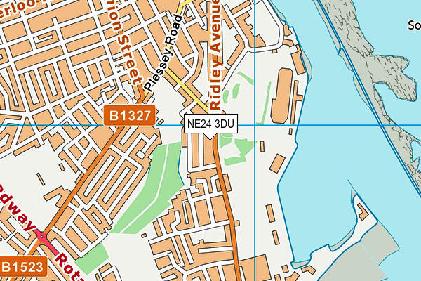 NE24 3DU map - OS VectorMap District (Ordnance Survey)